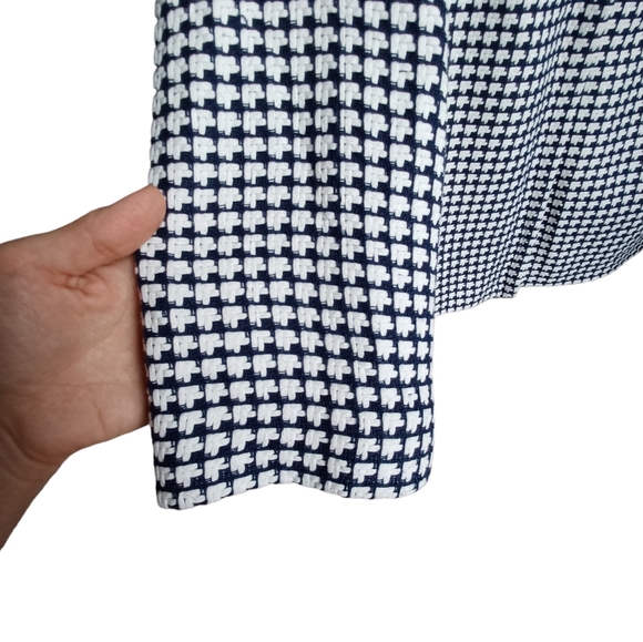 talbots white/ blue checkered zip up jacket/ blazer with pockets sz 6 - Picture 2 of 6